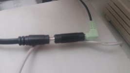 Roland cable and speakers cable connected to adaptor.jpeg